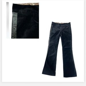 Necessary Objects Y2K Decade Black Velvet and Satin Trim Bootcut pants